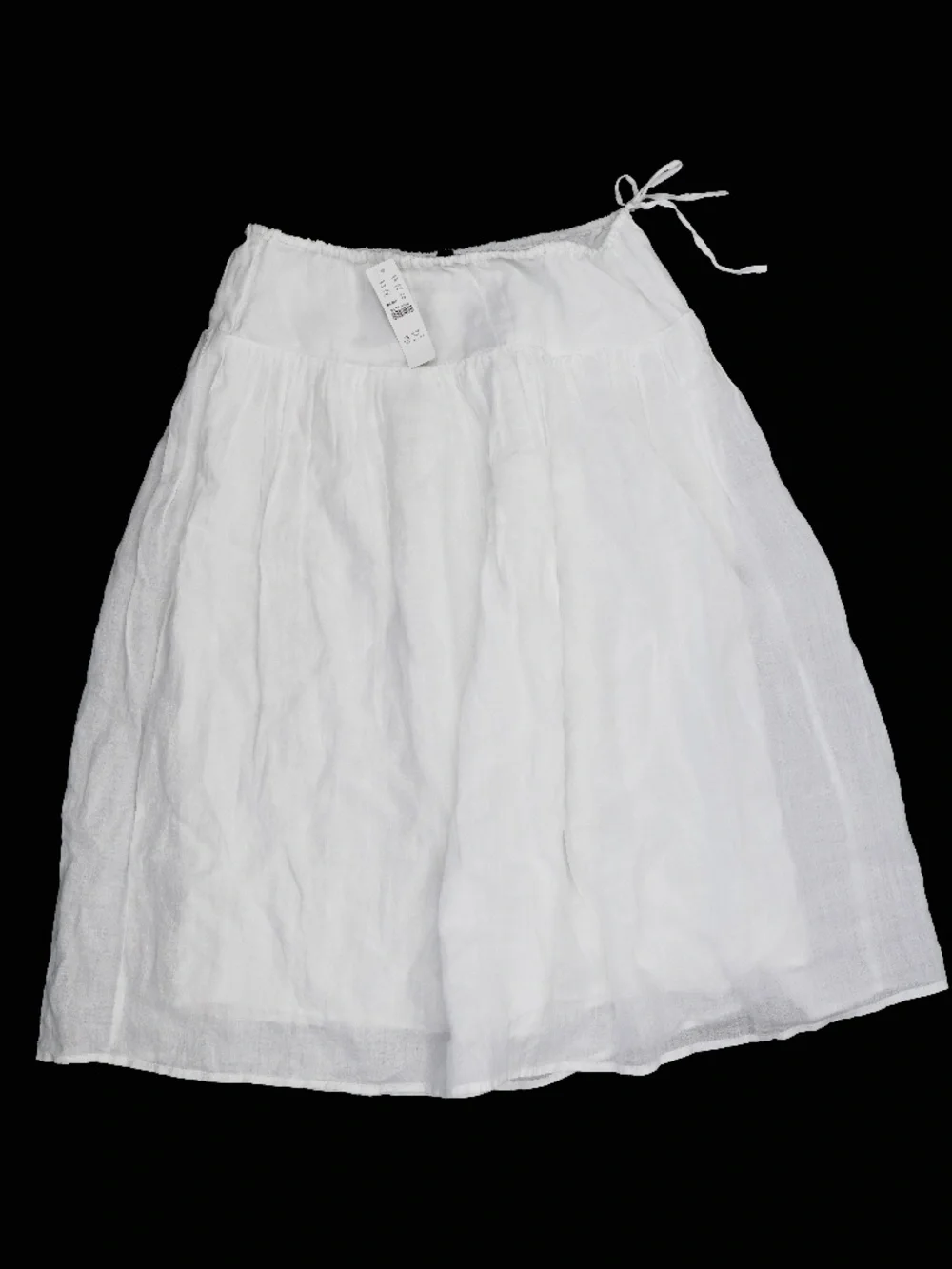 New J.CREW Size S P SP Petite Side-Tie Skirt in Ramie White $128 CK948